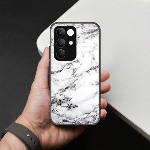 Realme C85 Pro Cover - White Marble Series - HQ Ultra Shine Premium Infinity Glass Soft Silicon Borders Case