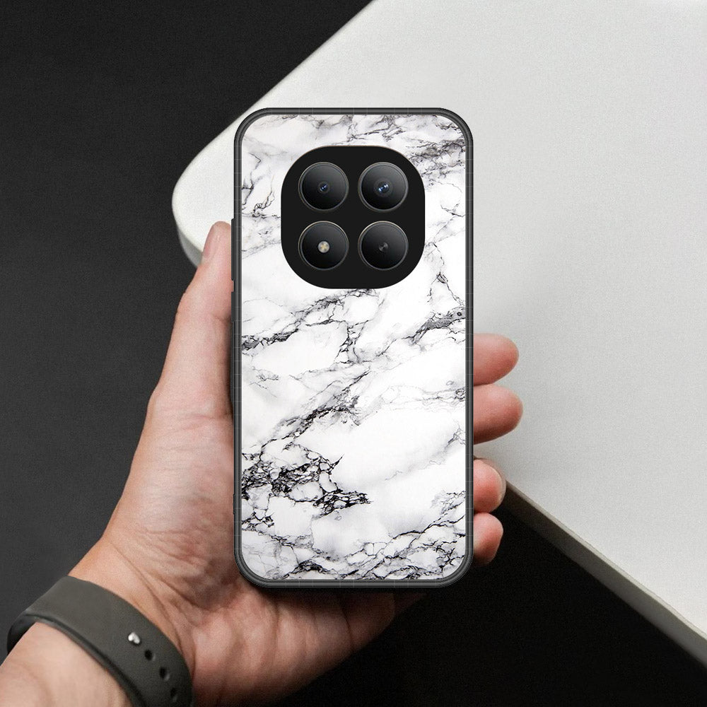 Xiaomi Redmi Note 15 Pro Plus Cover - White Marble Series - HQ Ultra Shine Premium Infinity Glass Soft Silicon Borders Case