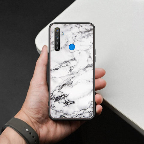 Realme Narzo 10 Cover - White Marble Series - HQ Ultra Shine Premium Infinity Glass Soft Silicon Borders Case