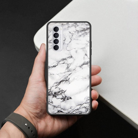 Oppo Reno 4 Pro Cover - White Marble Series - HQ Ultra Shine Premium Infinity Glass Soft Silicon Borders Case