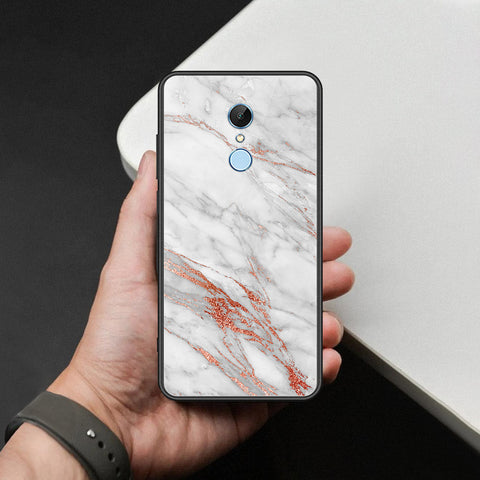 Xiaomi Redmi Note 5 / Redmi 5 Plus Cover - White Marble Series - HQ Ultra Shine Premium Infinity Glass Soft Silicon Borders Case