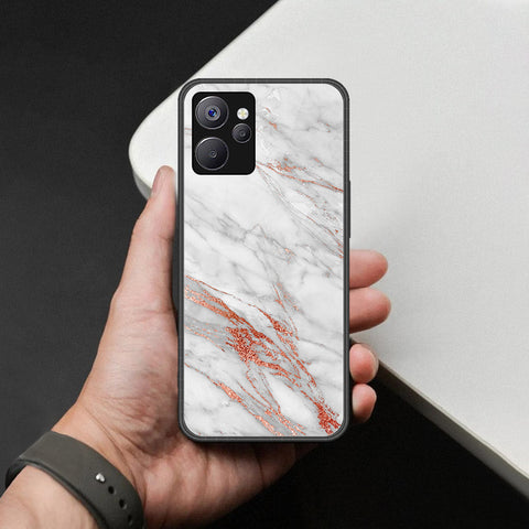 Realme 9i 5G Cover - White Marble Series - HQ Ultra Shine Premium Infinity Glass Soft Silicon Borders Case