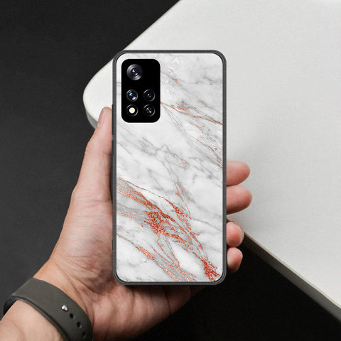 Xiaomi Poco X4 NFC Cover - White Marble Series - HQ Ultra Shine Premium Infinity Glass Soft Silicon Borders Case