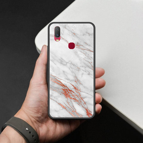 Vivo Y11 2019 Cover - White Marble Series - HQ Ultra Shine Premium Infinity Glass Soft Silicon Borders Case
