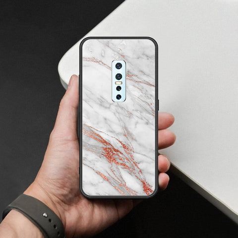 Vivo V17 Pro Cover - White Marble Series - HQ Ultra Shine Premium Infinity Glass Soft Silicon Borders Case