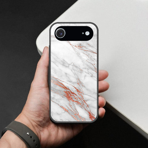 iPhone 18 Air - White Marble Series - HQ Ultra Shine Premium Infinity Glass Soft Silicon Borders Case