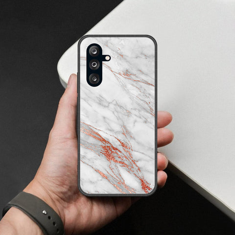 Samsung Galaxy A26 Cover - White Marble Series - HQ Ultra Shine Premium Infinity Glass Soft Silicon Borders Case