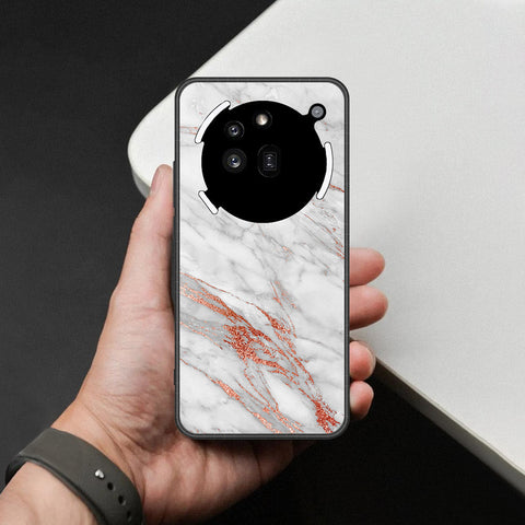 Nothing Phone 3a Pro Cover - White Marble Series - HQ Ultra Shine Premium Infinity Glass Soft Silicon Borders Case