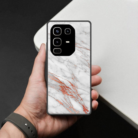 Infinix Note 50 4G Cover - White Marble Series - HQ Ultra Shine Premium Infinity Glass Soft Silicon Borders Case
