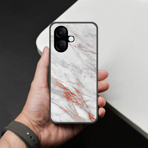Vivo Y200 (2025) Cover - White Marble Series - HQ Ultra Shine Premium Infinity Glass Soft Silicon Borders Case
