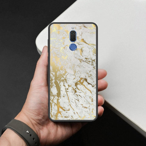 Huawei Mate 10 Lite Cover - White Marble Series - HQ Ultra Shine Premium Infinity Glass Soft Silicon Borders Case
