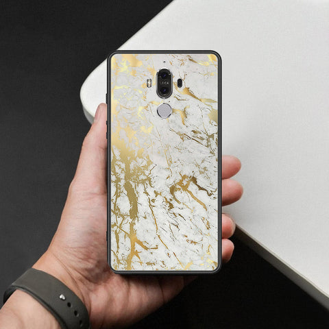 Huawei Mate 9 Cover - White Marble Series - HQ Ultra Shine Premium Infinity Glass Soft Silicon Borders Case