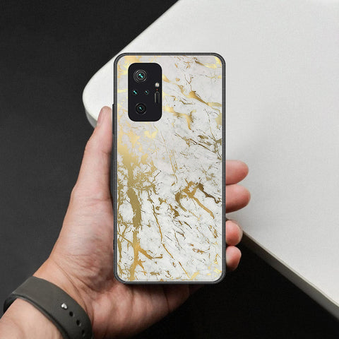 Xiaomi Redmi Note 10 Pro 4G Cover - White Marble Series - HQ Ultra Shine Premium Infinity Glass Soft Silicon Borders Case