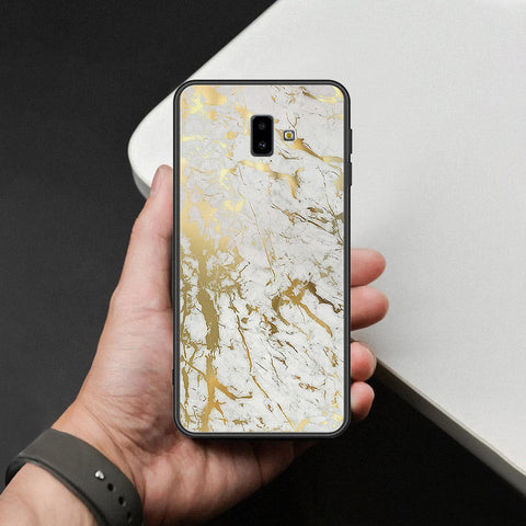 Samsung Galaxy J6 Plus 2018 Cover - White Marble Series - HQ Ultra Shine Premium Infinity Glass Soft Silicon Borders Case