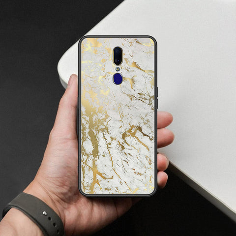 Oppo A9 / A9x Cover - White Marble Series - HQ Ultra Shine Premium Infinity Glass Soft Silicon Borders Case