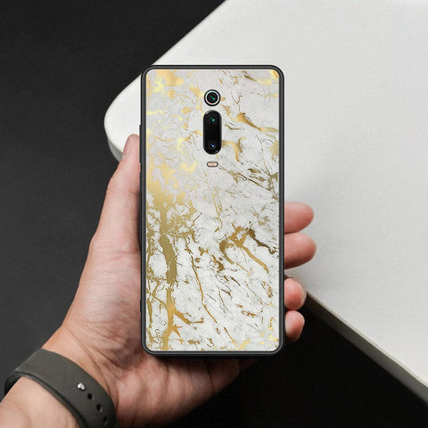 Xiaomi Mi 9T Cover - White Marble Series - HQ Ultra Shine Premium Infinity Glass Soft Silicon Borders Case