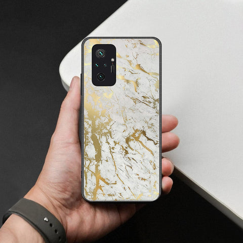 Xiaomi Redmi Note 10 Pro Max Cover - White Marble Series - HQ Ultra Shine Premium Infinity Glass Soft Silicon Borders Case