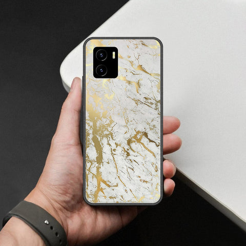 Vivo Y15c Cover - White Marble Series - HQ Ultra Shine Premium Infinity Glass Soft Silicon Borders Case