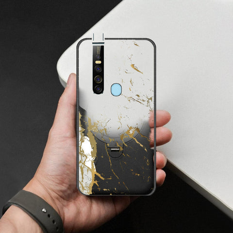Tecno Camon 15 Premier Cover - White Marble Series - HQ Ultra Shine Premium Infinity Glass Soft Silicon Borders Case