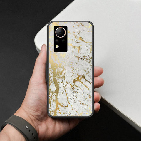Infinix Note 12 Cover - White Marble Series - HQ Ultra Shine Premium Infinity Glass Soft Silicon Borders Case