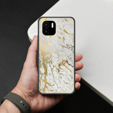 Xiaomi Redmi A2 Cover - White Marble Series - HQ Ultra Shine Premium Infinity Glass Soft Silicon Borders Case