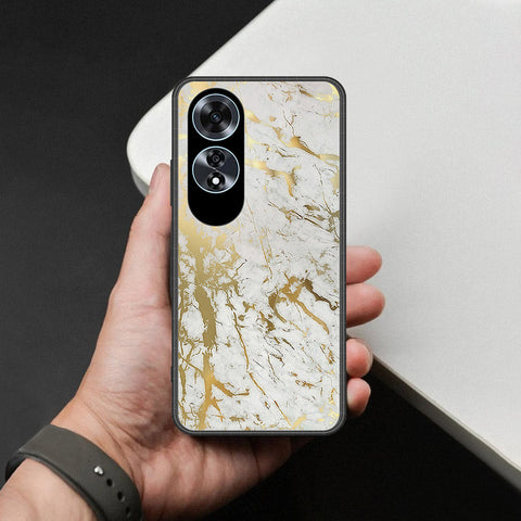 Oppo A60 Cover - White Marble Series - HQ Ultra Shine Premium Infinity Glass Soft Silicon Borders Case