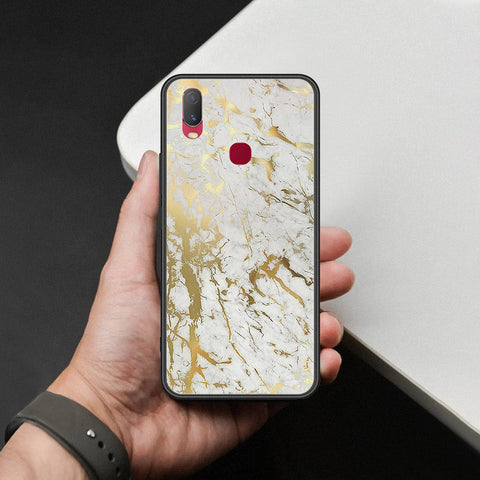 Vivo Y11 2019 Cover - White Marble Series - HQ Ultra Shine Premium Infinity Glass Soft Silicon Borders Case