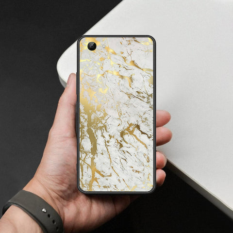 Vivo Y81 Cover - White Marble Series - HQ Ultra Shine Premium Infinity Glass Soft Silicon Borders Case
