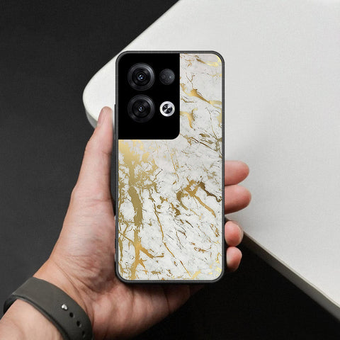 Oppo Reno 8 Pro Plus Cover - White Marble Series - HQ Ultra Shine Premium Infinity Glass Soft Silicon Borders Case