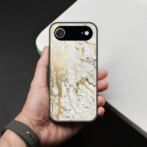 iPhone 18 Air - White Marble Series - HQ Ultra Shine Premium Infinity Glass Soft Silicon Borders Case