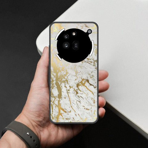 Nothing Phone 3a Pro Cover - White Marble Series - HQ Ultra Shine Premium Infinity Glass Soft Silicon Borders Case