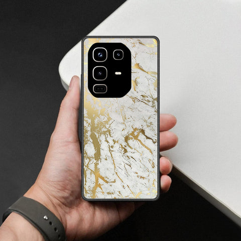 Infinix Note 50 Pro 4G Cover - White Marble Series - HQ Ultra Shine Premium Infinity Glass Soft Silicon Borders Case