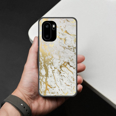 OnePlus Ace 6 Cover - White Marble Series - HQ Ultra Shine Premium Infinity Glass Soft Silicon Borders Case