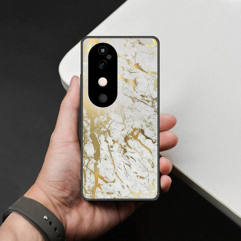 Vivo V40 Pro Cover - White Marble Series - HQ Ultra Shine Premium Infinity Glass Soft Silicon Borders Case