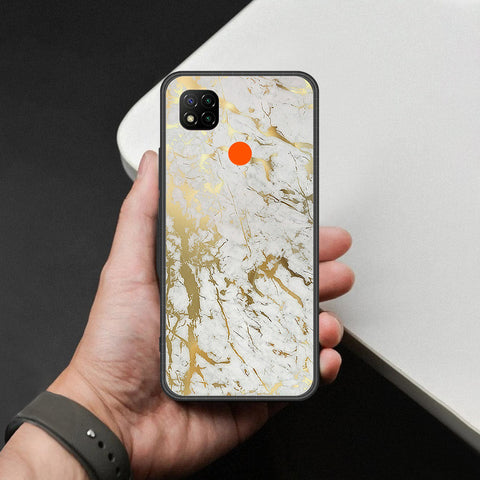 Xiaomi Poco C3 Cover - White Marble Series - HQ Ultra Shine Premium Infinity Glass Soft Silicon Borders Case
