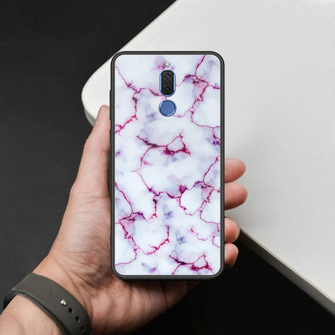 Huawei Mate 10 Lite Cover - White Marble Series - HQ Ultra Shine Premium Infinity Glass Soft Silicon Borders Case