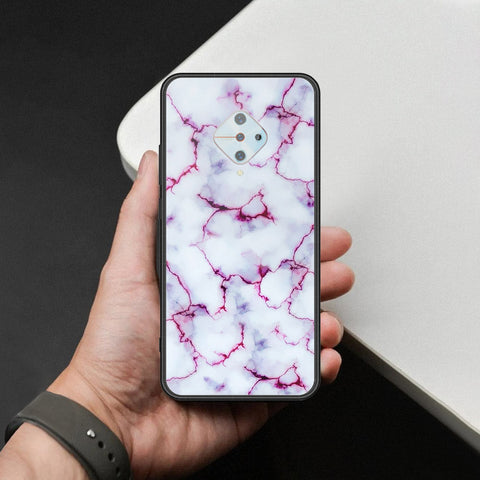 Vivo S1 Pro Cover - White Marble Series - HQ Ultra Shine Premium Infinity Glass Soft Silicon Borders Case