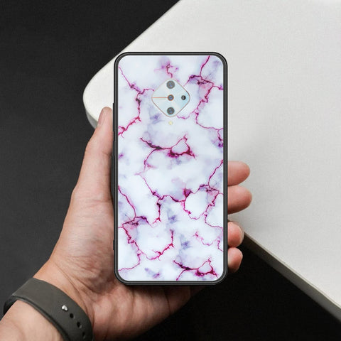Vivo Y51 (2020 September) Cover - White Marble Series - HQ Ultra Shine Premium Infinity Glass Soft Silicon Borders Case