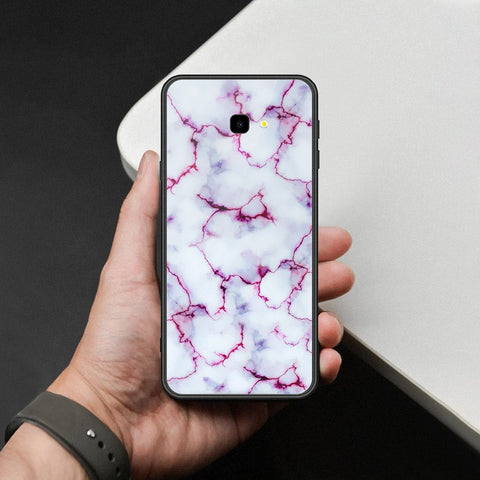Samsung Galaxy J4 Plus Cover - White Marble Series - HQ Ultra Shine Premium Infinity Glass Soft Silicon Borders Case