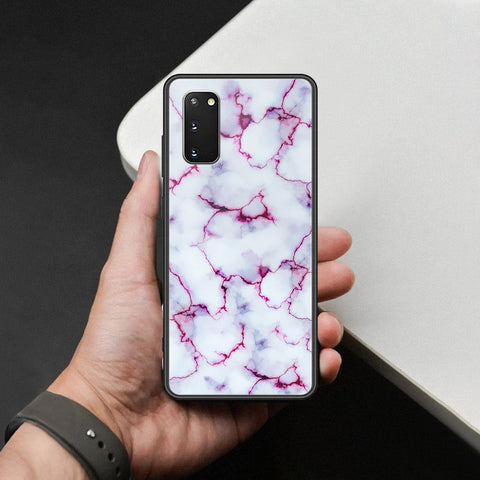 Samsung Galaxy S20 Plus Cover - White Marble Series - HQ Ultra Shine Premium Infinity Glass Soft Silicon Borders Case