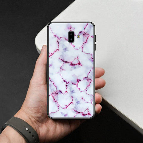 Samsung Galaxy J6 Plus 2018 Cover - White Marble Series - HQ Ultra Shine Premium Infinity Glass Soft Silicon Borders Case