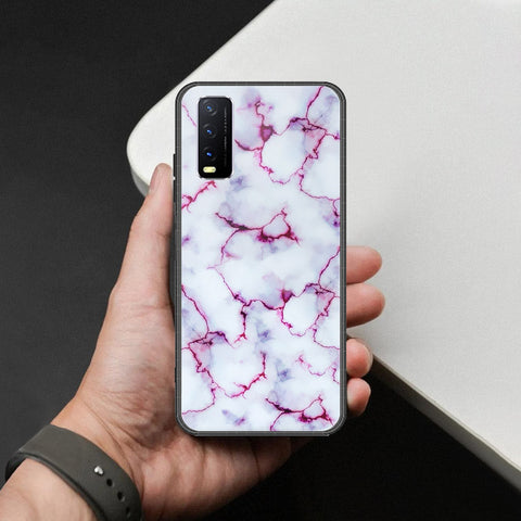 Vivo Y11s Cover - White Marble Series - HQ Ultra Shine Premium Infinity Glass Soft Silicon Borders Case
