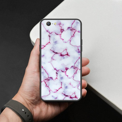 Oppo A57 Cover - White Marble Series - HQ Ultra Shine Premium Infinity Glass Soft Silicon Borders Case