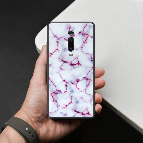 Xiaomi Mi 9T Cover - White Marble Series - HQ Ultra Shine Premium Infinity Glass Soft Silicon Borders Case