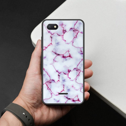 Xiaomi Redmi 6A Cover - White Marble Series - HQ Ultra Shine Premium Infinity Glass Soft Silicon Borders Case