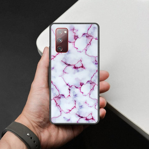 Samsung Galaxy S20 FE Cover - White Marble Series - HQ Ultra Shine Premium Infinity Glass Soft Silicon Borders Case