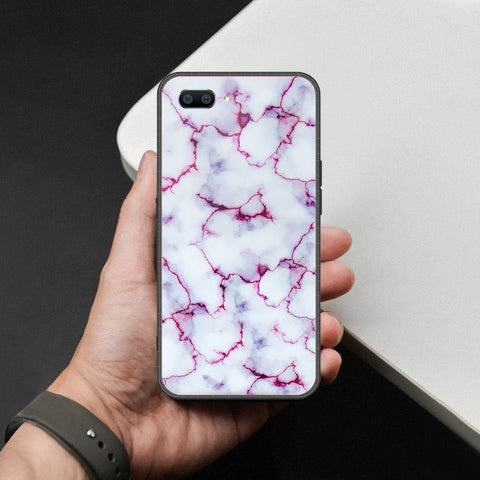 Realme C1 Cover - White Marble Series - HQ Ultra Shine Premium Infinity Glass Soft Silicon Borders Case