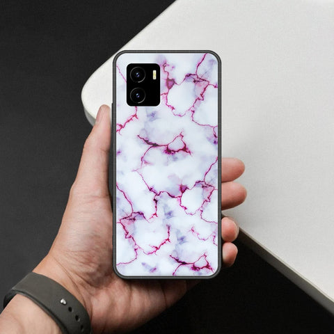 Vivo Y15a Cover - White Marble Series - HQ Ultra Shine Premium Infinity Glass Soft Silicon Borders Case