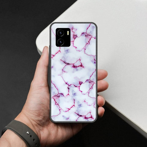 Vivo Y15s Cover - White Marble Series - HQ Ultra Shine Premium Infinity Glass Soft Silicon Borders Case