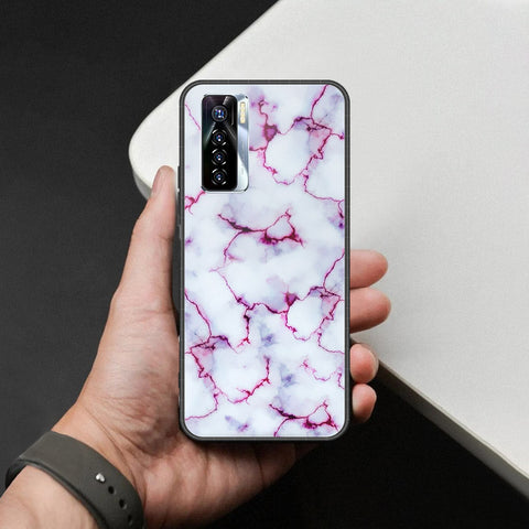 Tecno Camon 17 Pro Cover - White Marble Series - HQ Ultra Shine Premium Infinity Glass Soft Silicon Borders Case
